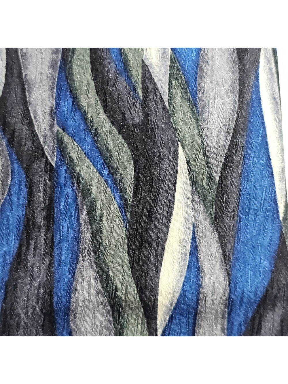 Vintage J. Rigg Cocktail Collection 100% Silk Abstract Blue Gray Wave Necktie...